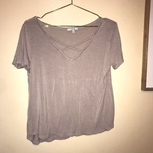 Pink cross cross top